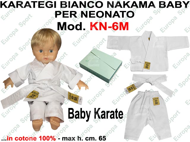 KARATE BIANCO NAKAMA BABY PER NEONATO MOD. KN-6M BABY  CM. 65 MIS. 6 MESI