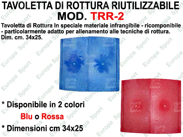 TAVOLETTA DI ROTTURA RIUTILIZZABILE DIM. CM. 34x25  MOD. TRR-2