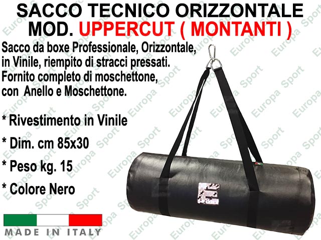 SACCO TECNICO ORIZZONTALE  IN DOPPIO VINILE -  MOD. UPPERCUT - Made Italy