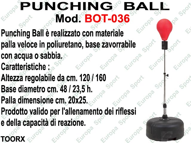 PUNCHING BALL REGOLABILE IN ALTEZZA  MOD. BOT-036