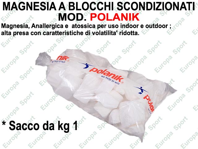 MAGNESIA A BLOCCHI SCONDIZIONATI A SACCO DA KG. 1,000  MOD. POLANIK