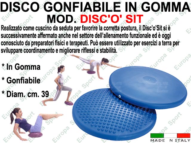 DISCO GONFIABILE IN GOMMA D. CM. 39  MOD. DISC'O' SIT - Made Italy