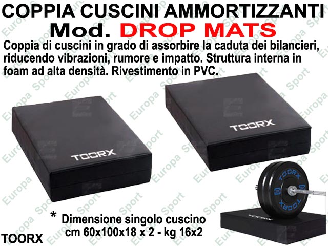 COPPIA CUSCINI AMMORTIZZANTI PROFESSIONALI - TOORX - MOD. DROP MATS