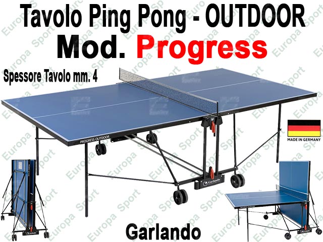 TAVOLO DA PING PONG PER ESTERNO PIANO BLU MOD. PROGRESS