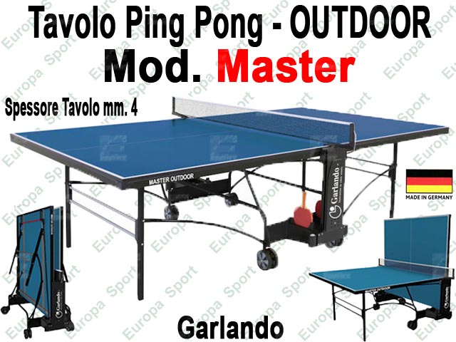 TAVOLO DA PING PONG PER ESTERNO PIANO BLU MOD. MASTER