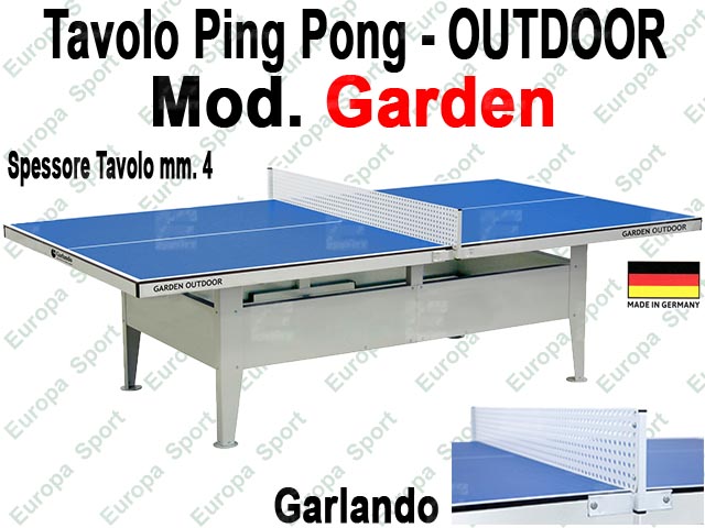 TAVOLO DA PING PONG PER ESTERNO PIANO BLU MOD. GARDEN