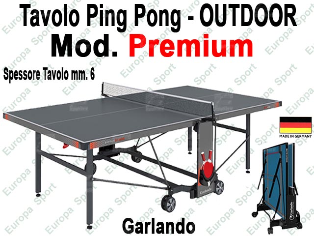 TAVOLO DA PING PONG PER ESTERNO PIANO GRIGIO MOD. PREMIUM