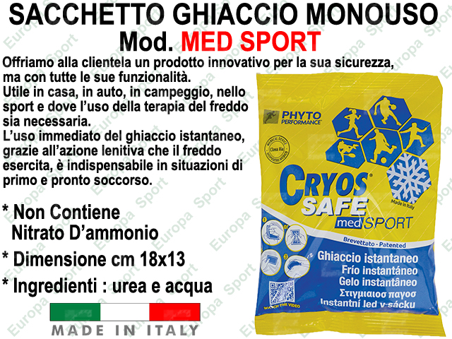 SACCHETTO GHIACCIO MONOUSO  MOD.  MED SPORT