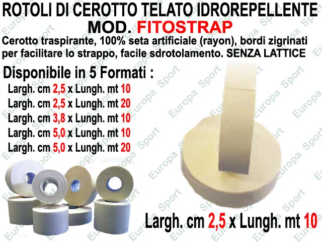 ROTOLO DI CEROTTO TELATO DA CM. 2,5x10 MTL. MOD. FITOSTRAP