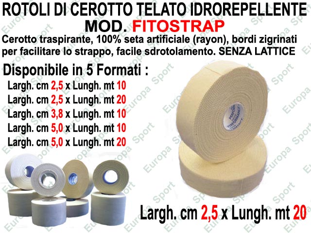 ROTOLO DI CEROTTO TELATO DA CM. 2,5x20 MTL. MOD. FITOSTRAP